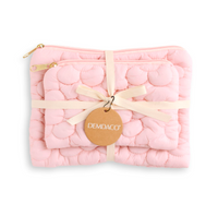 Quilted Flower Zip Pouch Set of 2