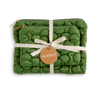 Quilted Flower Zip Pouch Set of 2