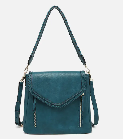 Lorelei Double Zip Whipstitch Trim Crossbody
