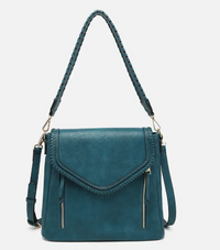 Lorelei Double Zip Whipstitch Trim Crossbody