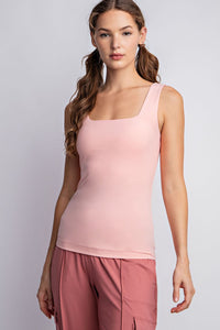 Square Neckline Sleeveless Tank Top