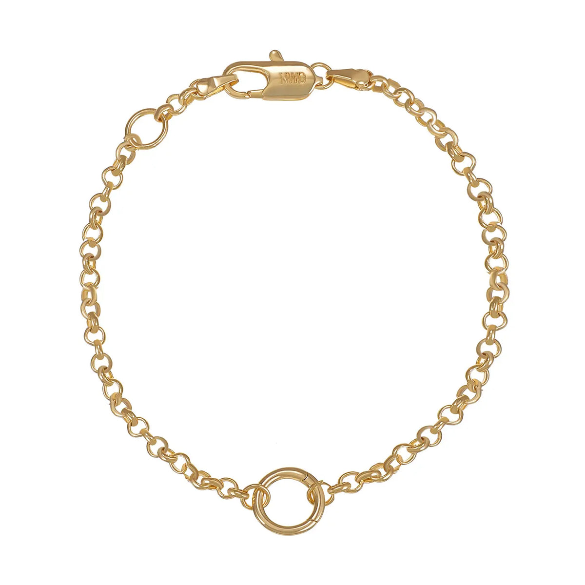 Heritage Rolo Charm Bracelet in Gold, 7.5"