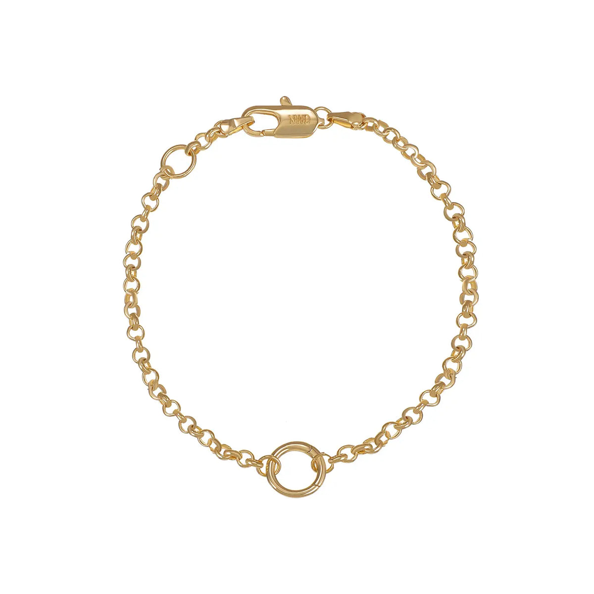 Heritage Rolo Charm Bracelet in Gold, 6.5"
