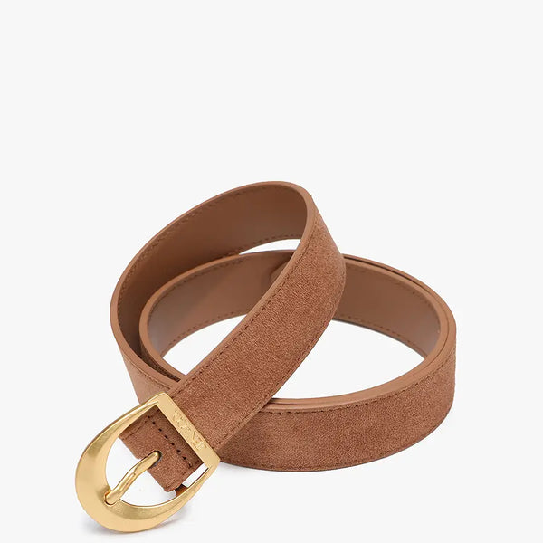 Faux Suede Belt w/ Antique Buckle