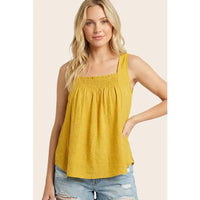 Smocked Chest Solid Top