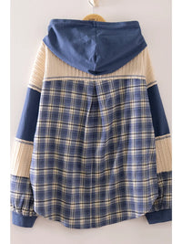 Plaid Contrast Hoodie Pullover