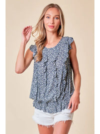 Printed Frilled Blouse