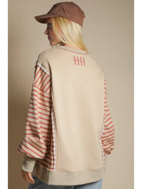 Oversized Striped Casual Knit Top