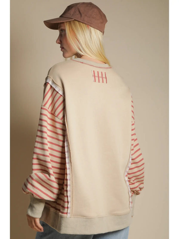 Oversized Striped Casual Knit Top