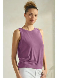 Ribbed Viscose Crew Neck Loose Fit Tank