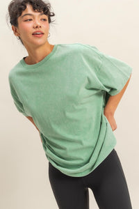 Mineral Wash Oversized Crew Neck Tee