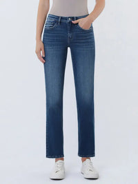 Lovervet by VERVET Mid Rise Dark Wash Ankle Slim Straight Jeans