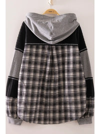 Plaid Contrast Hoodie Pullover