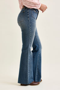 Judy Blue Mid Rise Flare Front Pockets