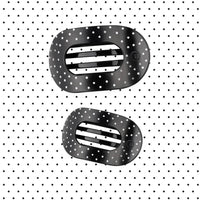 Flat Round | Black Polka Dot Party | Medium Hair Clip