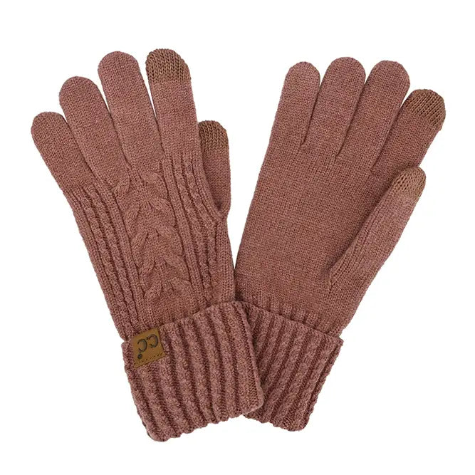 C.C Cable Knit Winter Gloves