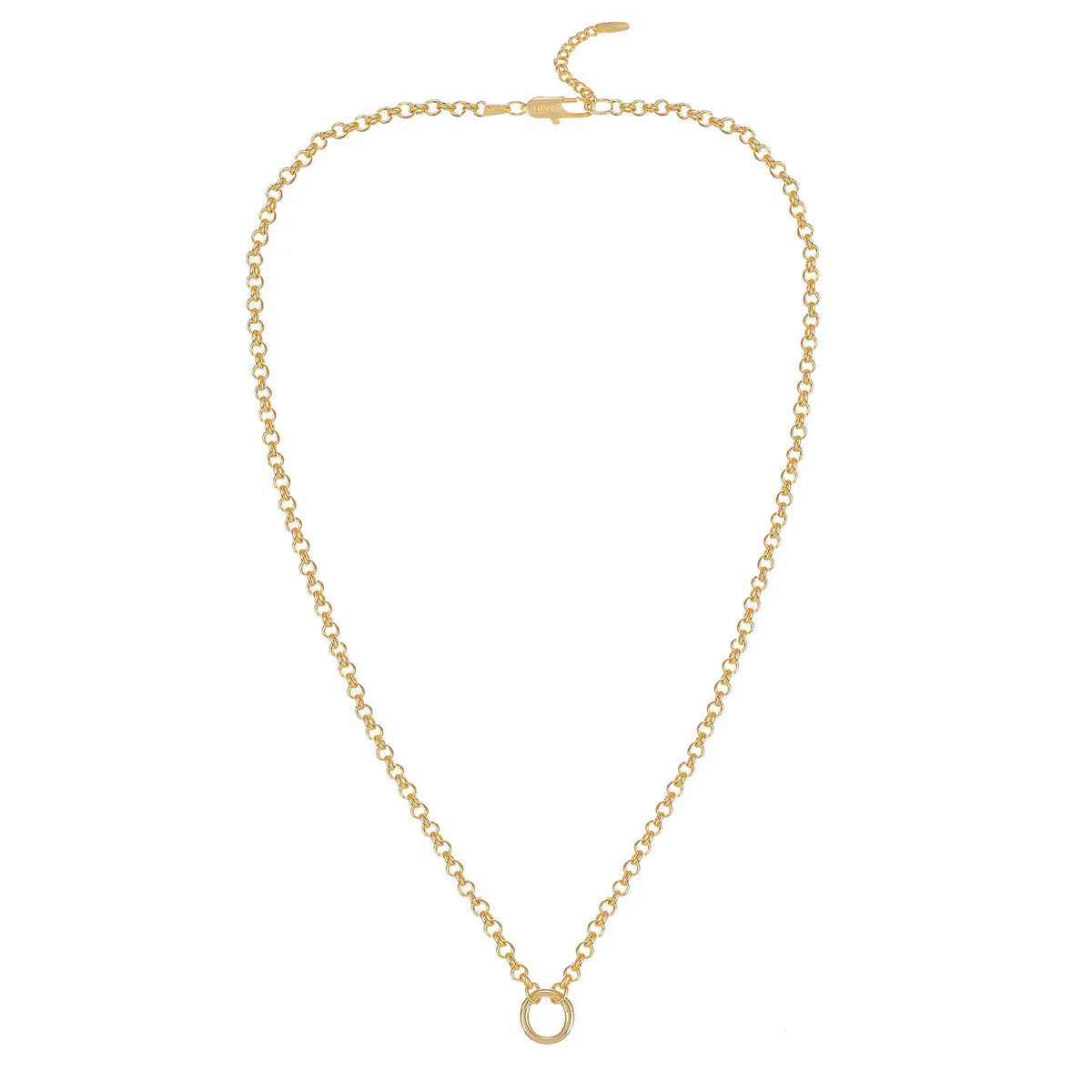 Heritage Rolo Charm Necklace in Gold, 16"