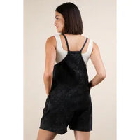 Mineral Washed Sleeveless Knit Plus Romper