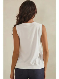 Luxeair Ribbed Relaxed V-Neck Tank Top