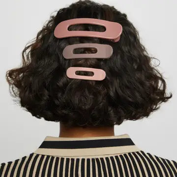 Kitsch Flat Lay Claw Clip 3pc Flat - Ultra Glossy Terracotta