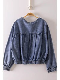 Tiered Layers Washed Denim Jacket