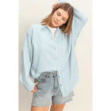 Striped Button-Up Shirt