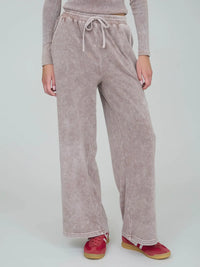 Washed Wide Leg Drawstring Lounge Pants