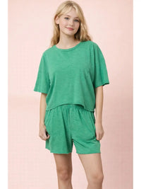 Mineral Washed Casual Knit Top