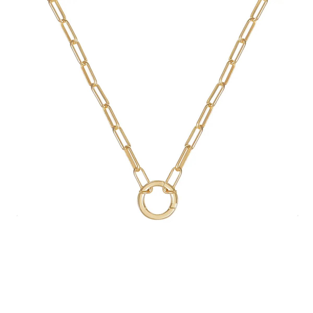 Heritage Paperclip Charm Necklace in Gold, 18"