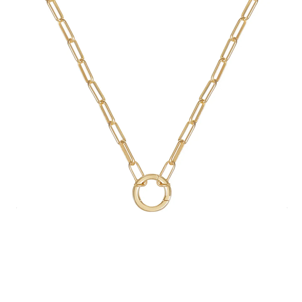 Heritage Paperclip Charm Necklace in Gold, 16"