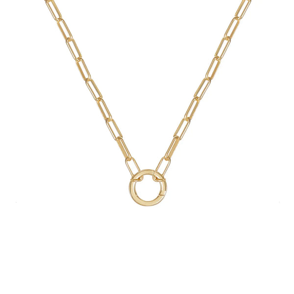 Heritage Paperclip Charm Necklace in Gold, 16"