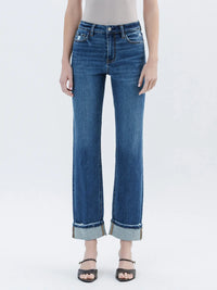 Vervet By FM High Rise Cuffed Straight Jeans