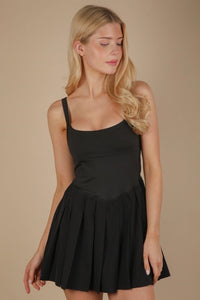 Pleated Skirt Activewear Dress w/ Under Shorts