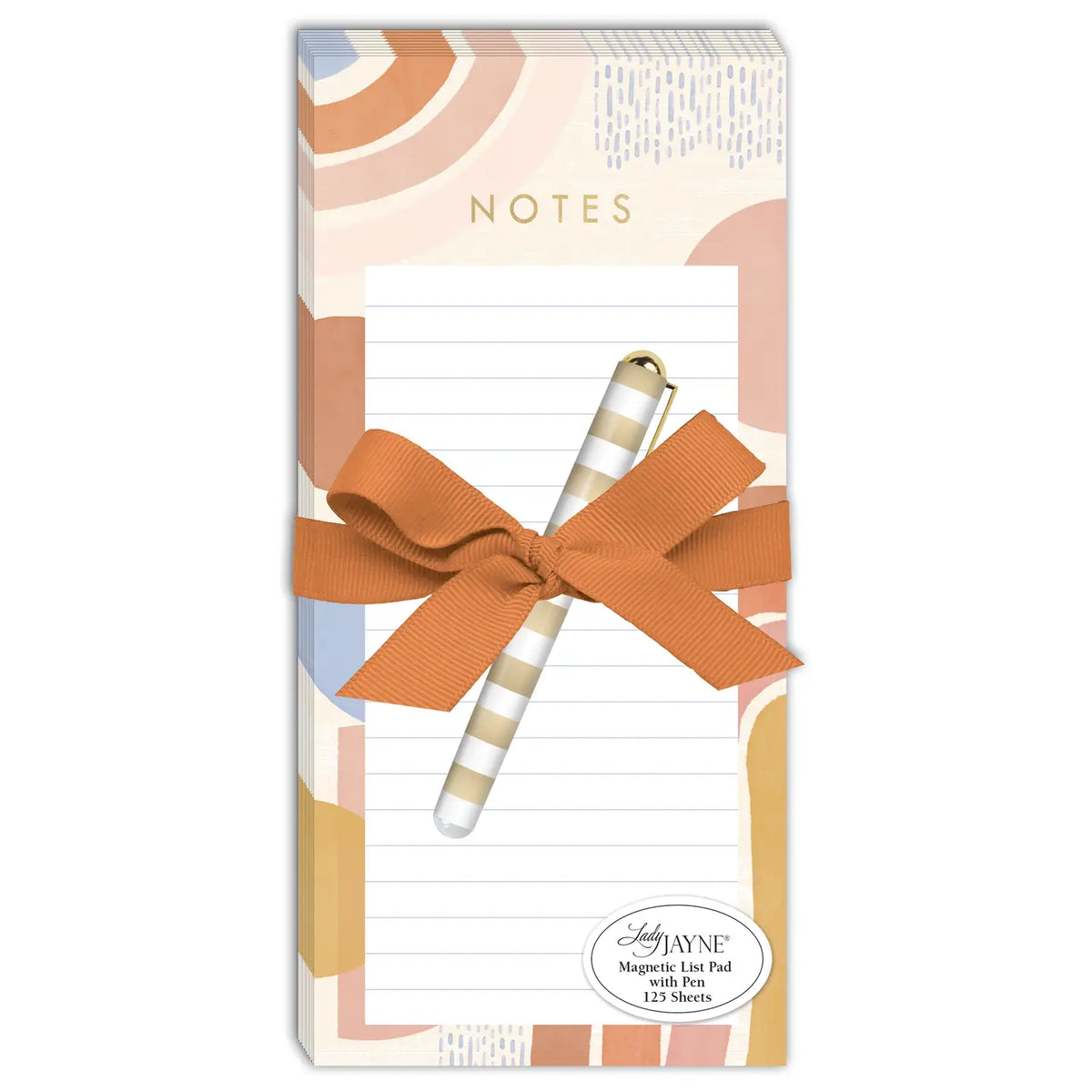 Modern Rainbow Shapes Magnetic Listpad with Pen