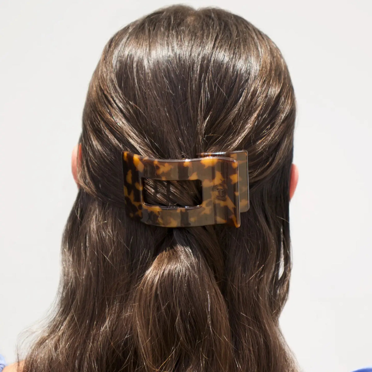 Teleties Flat Rectangle Hair Clip Small Tortoise