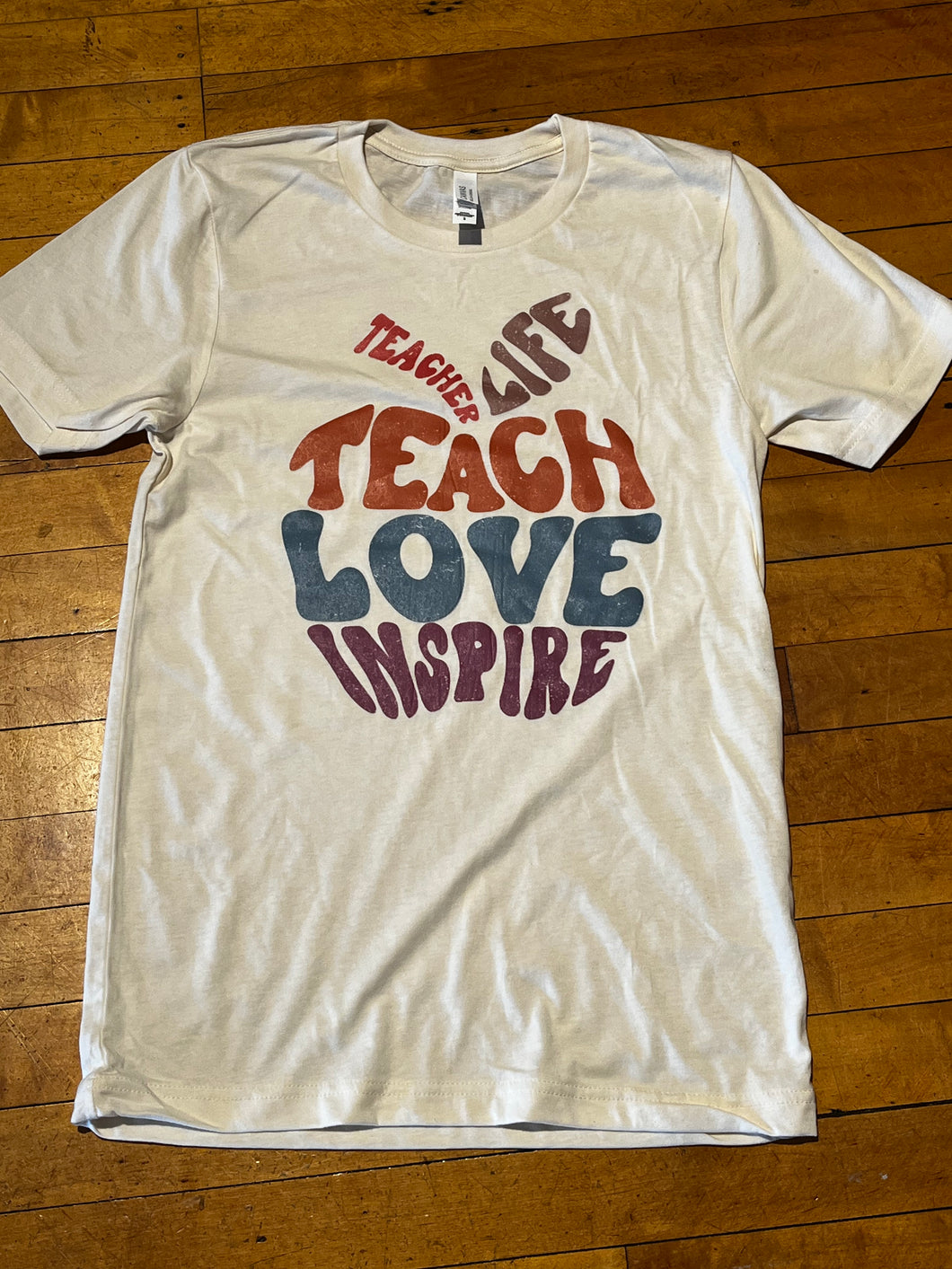 Short Sleeve Apple Inspire Teacher Graphic T-Shirt