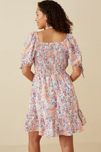 Load image into Gallery viewer, Floral Cinch Waist Smocked Back Dress
