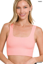 Load image into Gallery viewer, Ribbed Square Neck Cropped Tank
