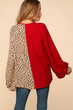 Load image into Gallery viewer, Long Sleeve Banded Leopard Plus Blouse
