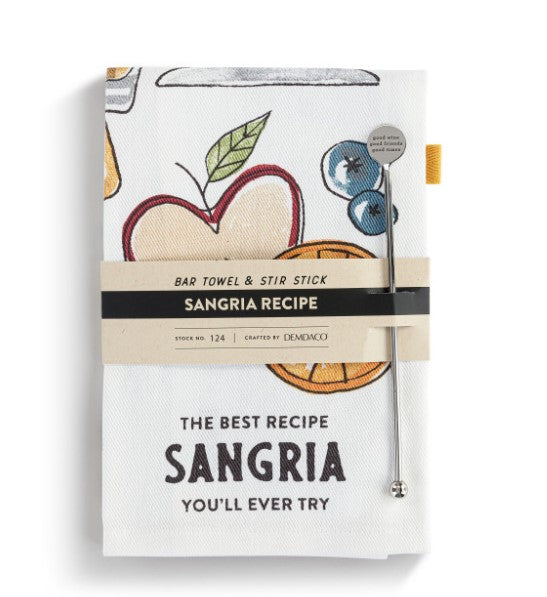 Sangria Bar Towel & Stir Stick Set