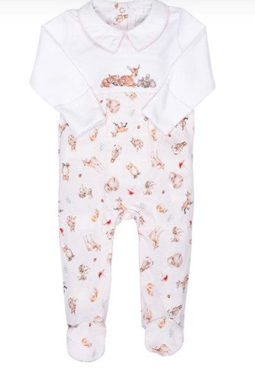 Little Forest Print Baby Sleepsuit