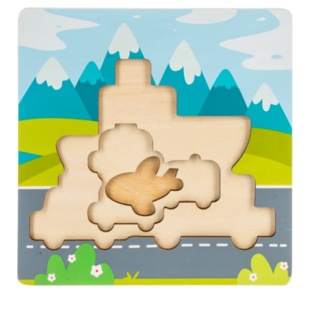 Wooden Transportation Layered Puzzle