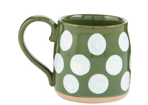 Green Dotted Floral Mug