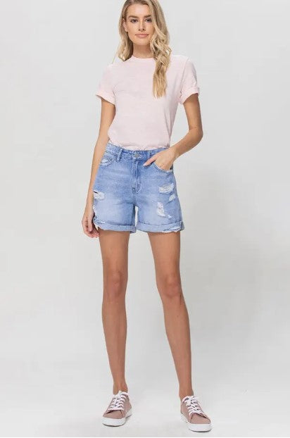 Vervet Distressed Boyfriend Short With Cuff