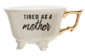 Stoneware Footed Teacup with Saying