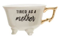 Stoneware Footed Teacup with Saying