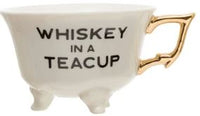 Stoneware Footed Teacup with Saying