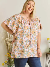 Load image into Gallery viewer, Short Sleeve Plus Size Floral Blouse
