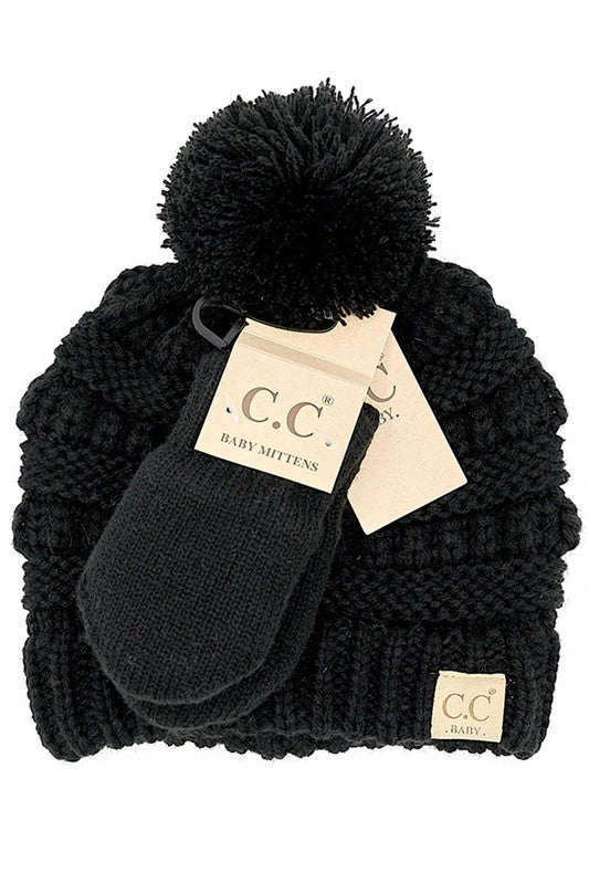 C.C Baby Pom And Mitten Set