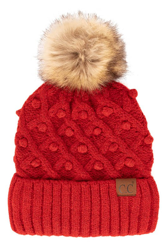 C.C Bobble Beanie Hat With Pom